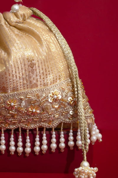 Vivaah Embellished Potli - Beige