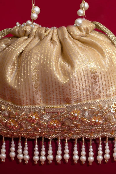Vivaah Embellished Potli - Beige