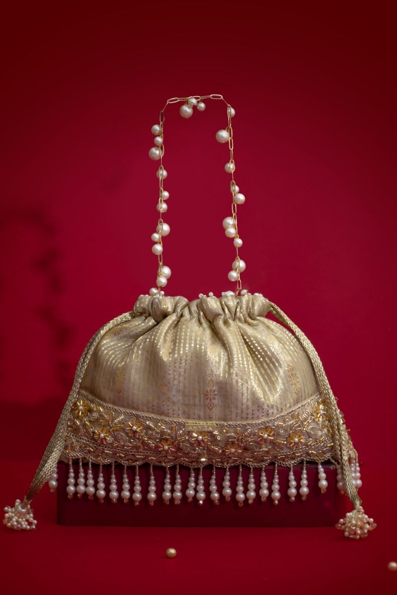 Vivaah Embellished Potli - Grey