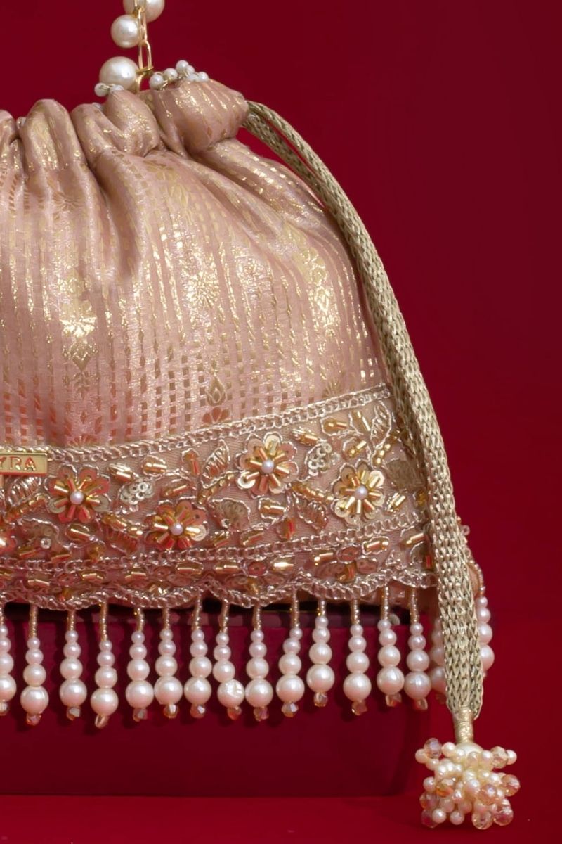 Vivaah Embellished Potli - Pink