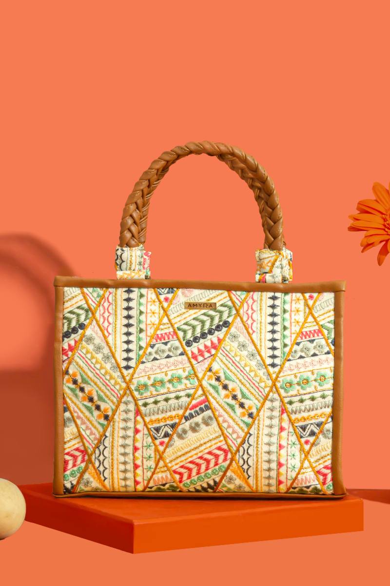 Vritti Embroidered Handbag - Multicolor