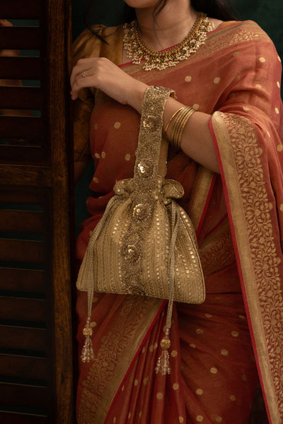 Yari Embroidered Potli - Gold