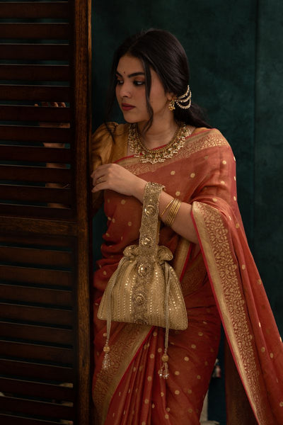 Yari Embroidered Potli - Gold
