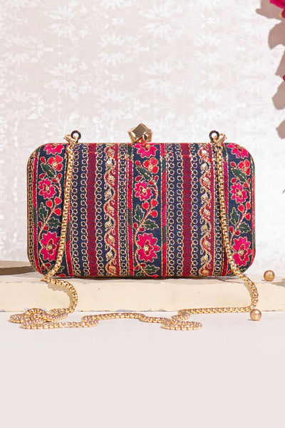 AMYRA Zuri box clutch - navy blue