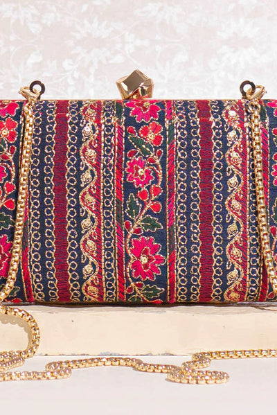 Zuri Box Clutch - Navy Blue