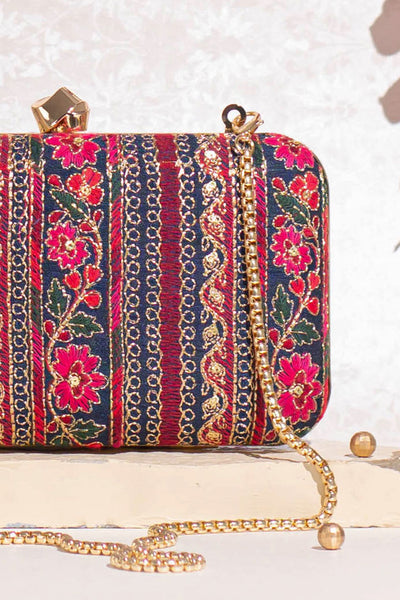 Zuri Box Clutch - Navy Blue