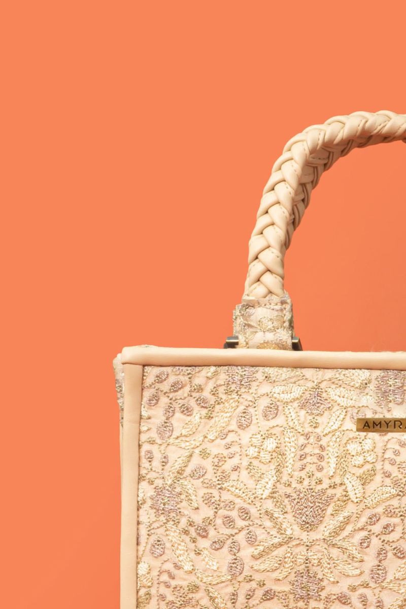 AMYRA - Zen Embroidered Handbag - Beige