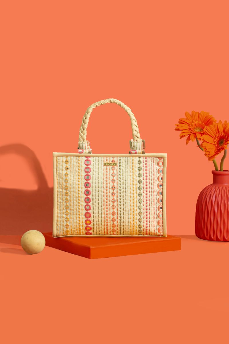 Zoey Mirror Embroidered Handbag - Multicolor