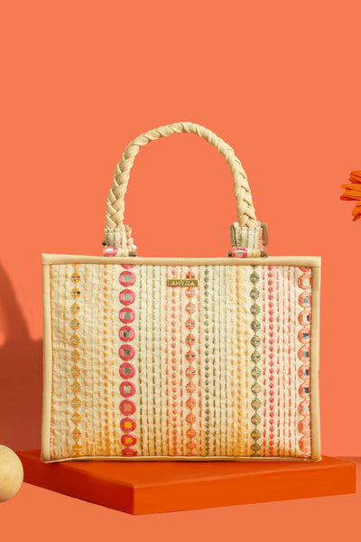 Zoey Mirror Embroidered Handbag - Multicolor
