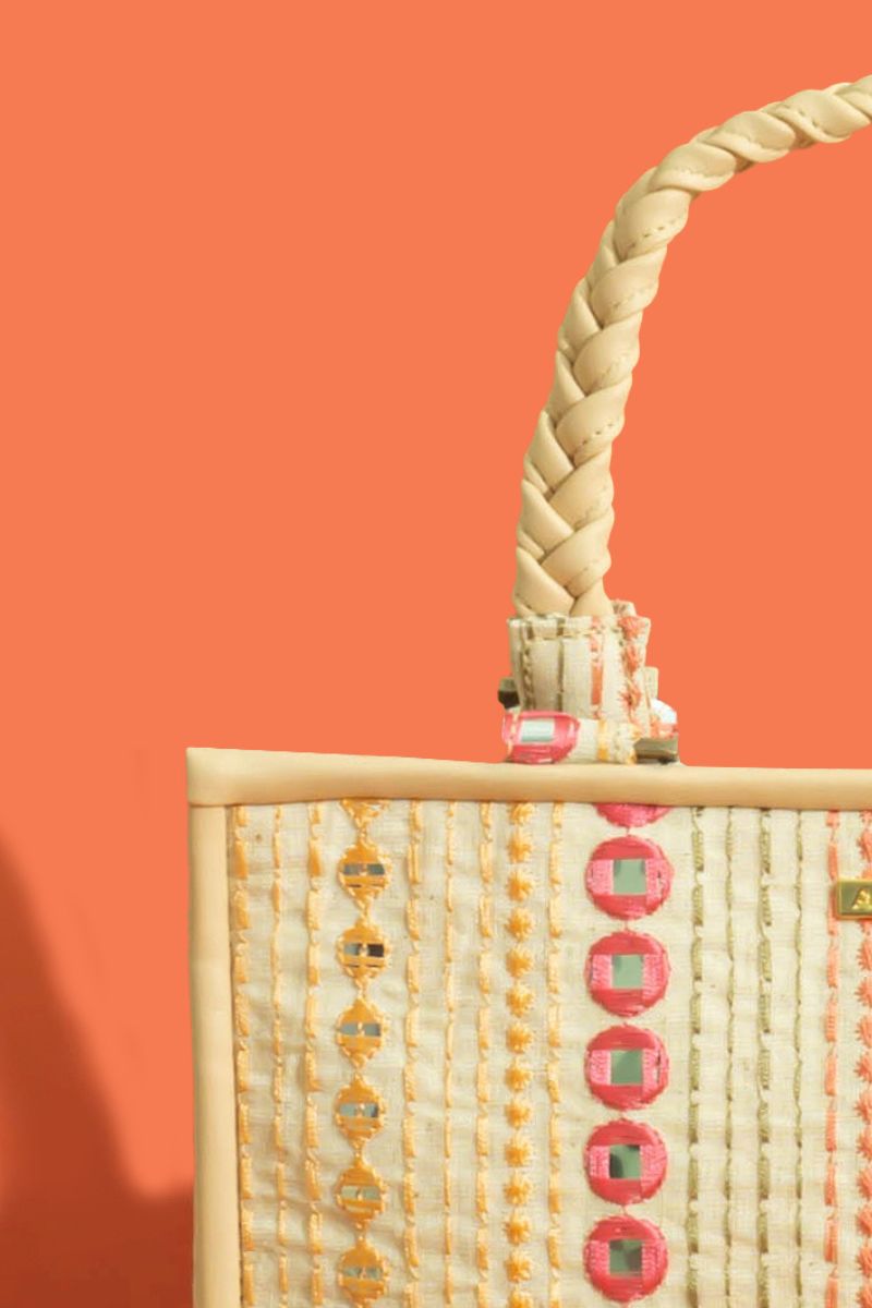 Zoey Mirror Embroidered Handbag - Multicolor