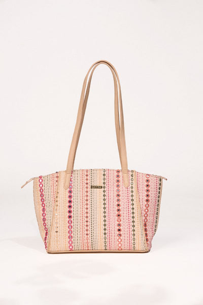 Zoey Embroidered Multicolor Tote Bag