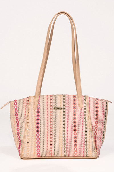 Zoey Embroidered Multicolor Tote Bag