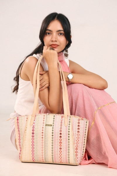 Zoey Embroidered Multicolor Tote Bag