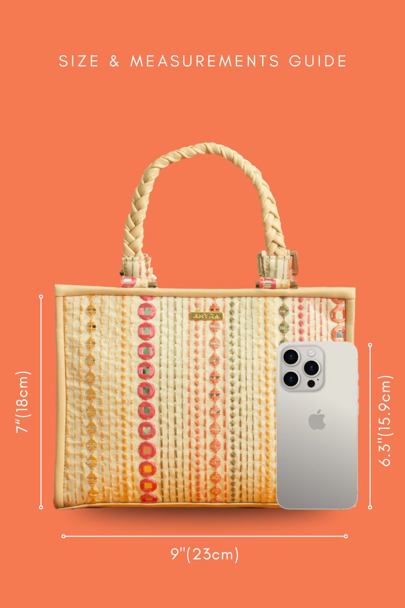 Zoey Mirror Embroidered Handbag - Multicolor