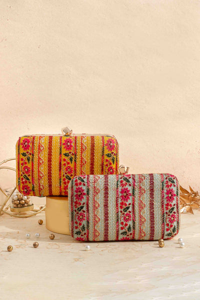 Zuri Box Clutch - Mustard