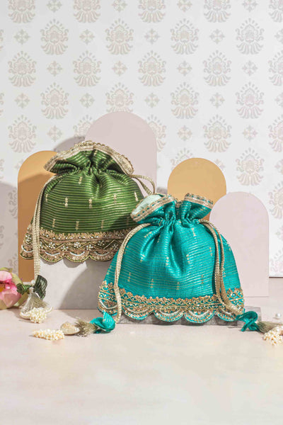 Tari silk potli - turquoise