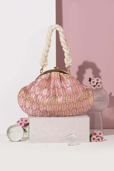 Titli Pure Banarasi Silk Vintage Purse - Mauve