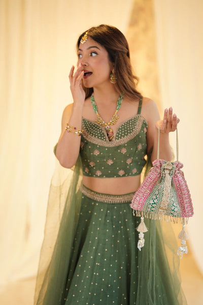 Naaz Potli - Green & Pink