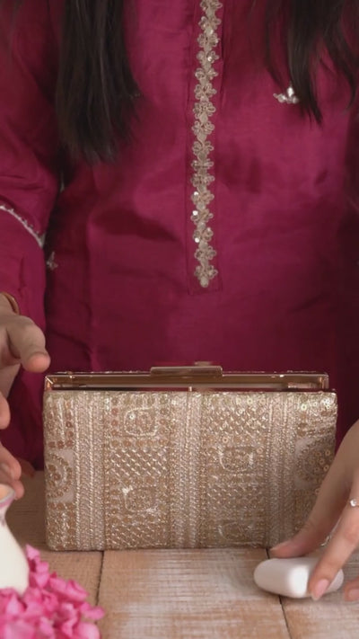 Bella Gold Box Clutch