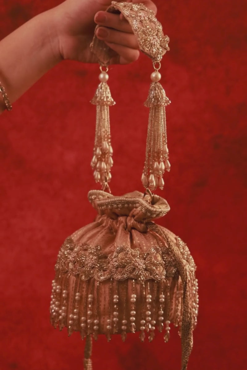 Vivaah Embellished Mini Potli - Pink