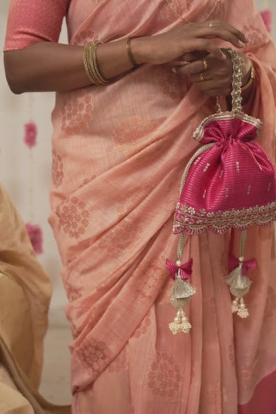 Tari Silk Potli - Pink
