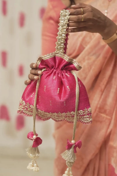 Tari Silk Potli - Pink
