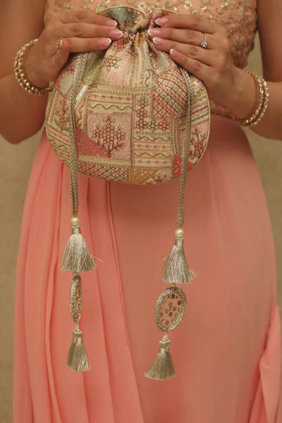 Jia Embroidered Multicolor Potli