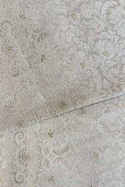 Nira Handloom Katan Silk with Water Gold Zari - Cream