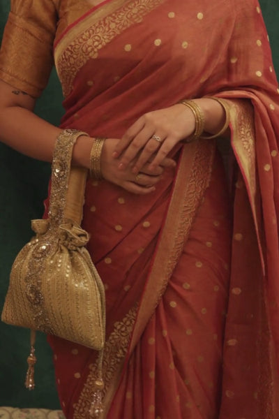 Yari Embroidered Potli - Gold