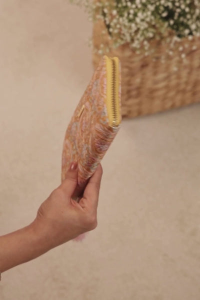 Nyraa Embroidered Wallet - Mustard