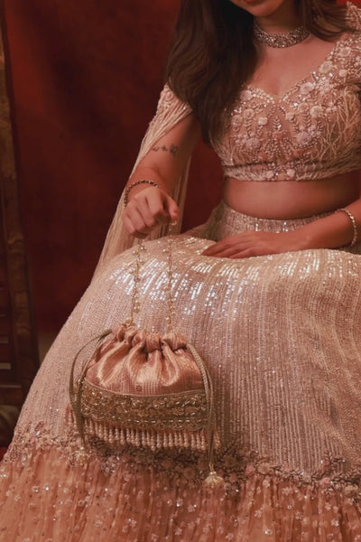Vivaah Embellished Potli - Pink