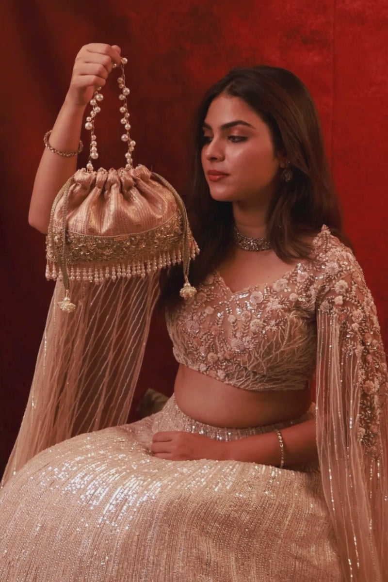 Vivaah Embellished Potli - Pink