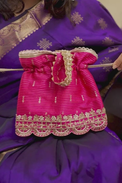 Tari Silk Potli - Pink