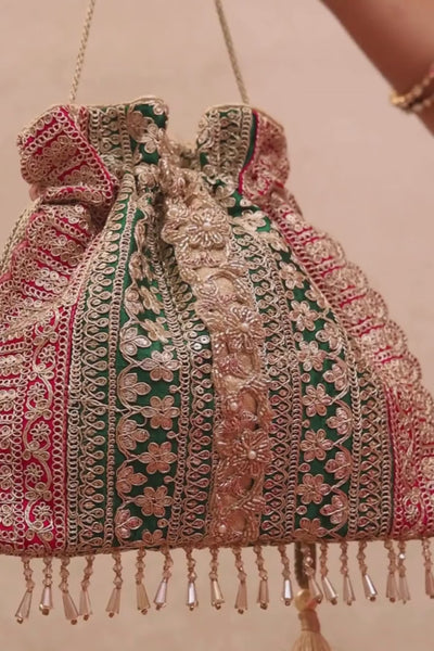 Naaz Potli - Green & Pink