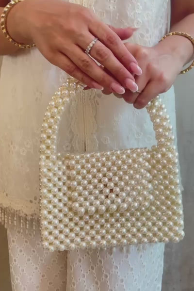 Lenora Pearl handbag - Off-white