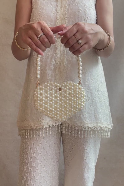 Aria Mini Heart bag - Off-white