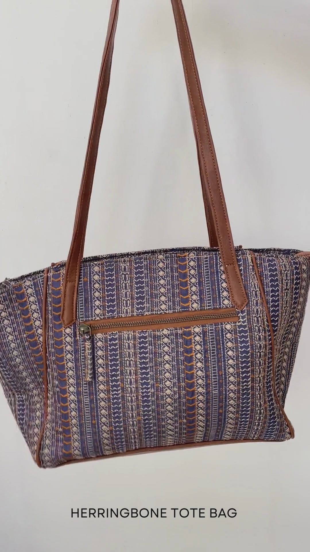 Herringbone navy Tote bag