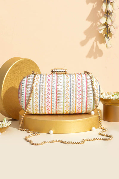 AMYRA Raha Embroidered Capsule Clutch