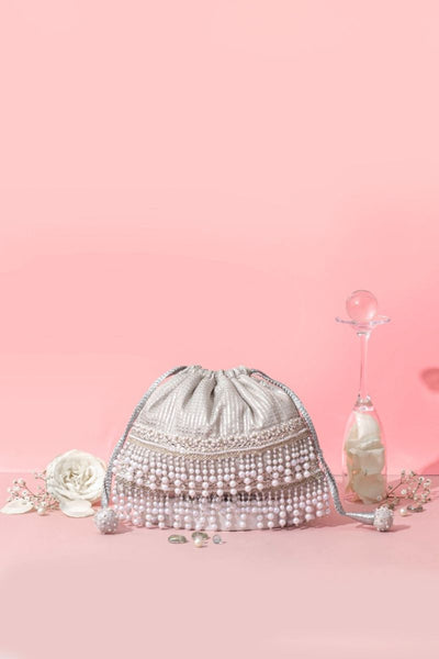 Sia Pearl Silver Potli