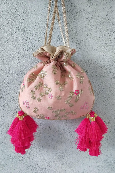 AMYRA Azalea Blush And Hot Pink Potli bag