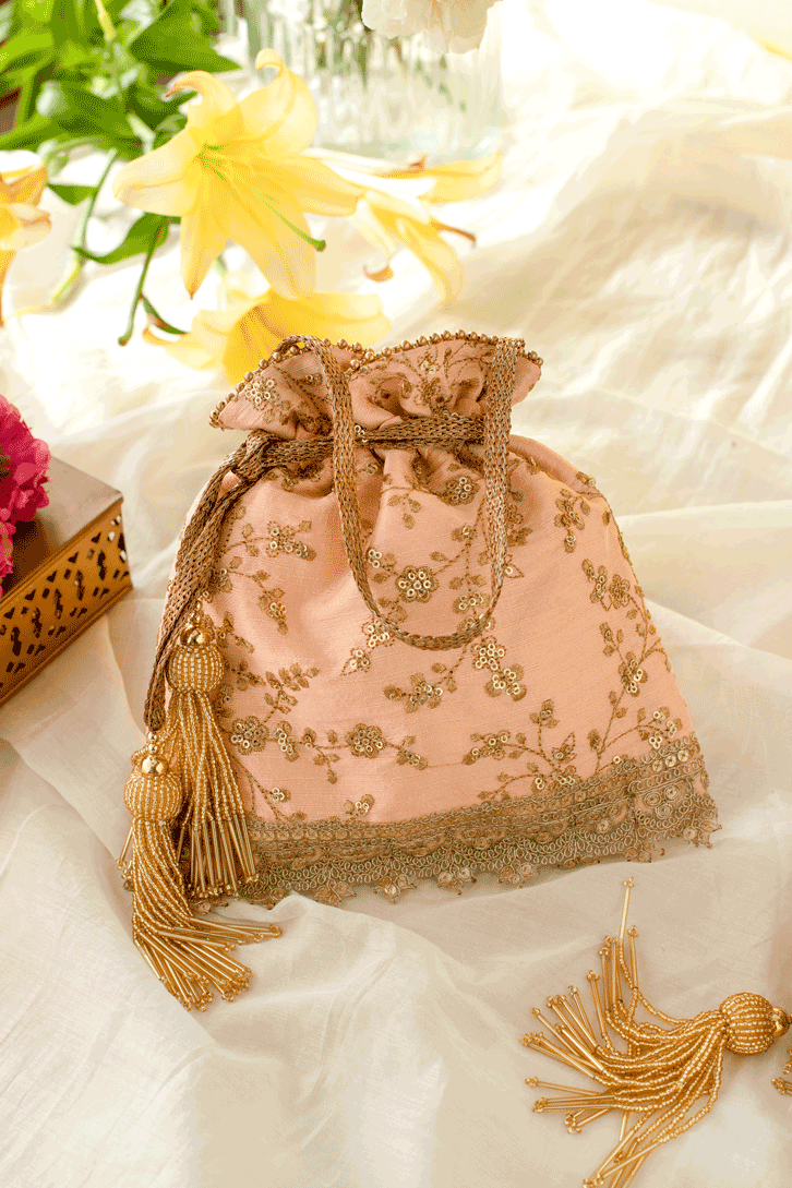 AMYRA Alia Silk Embroidered Potli bag