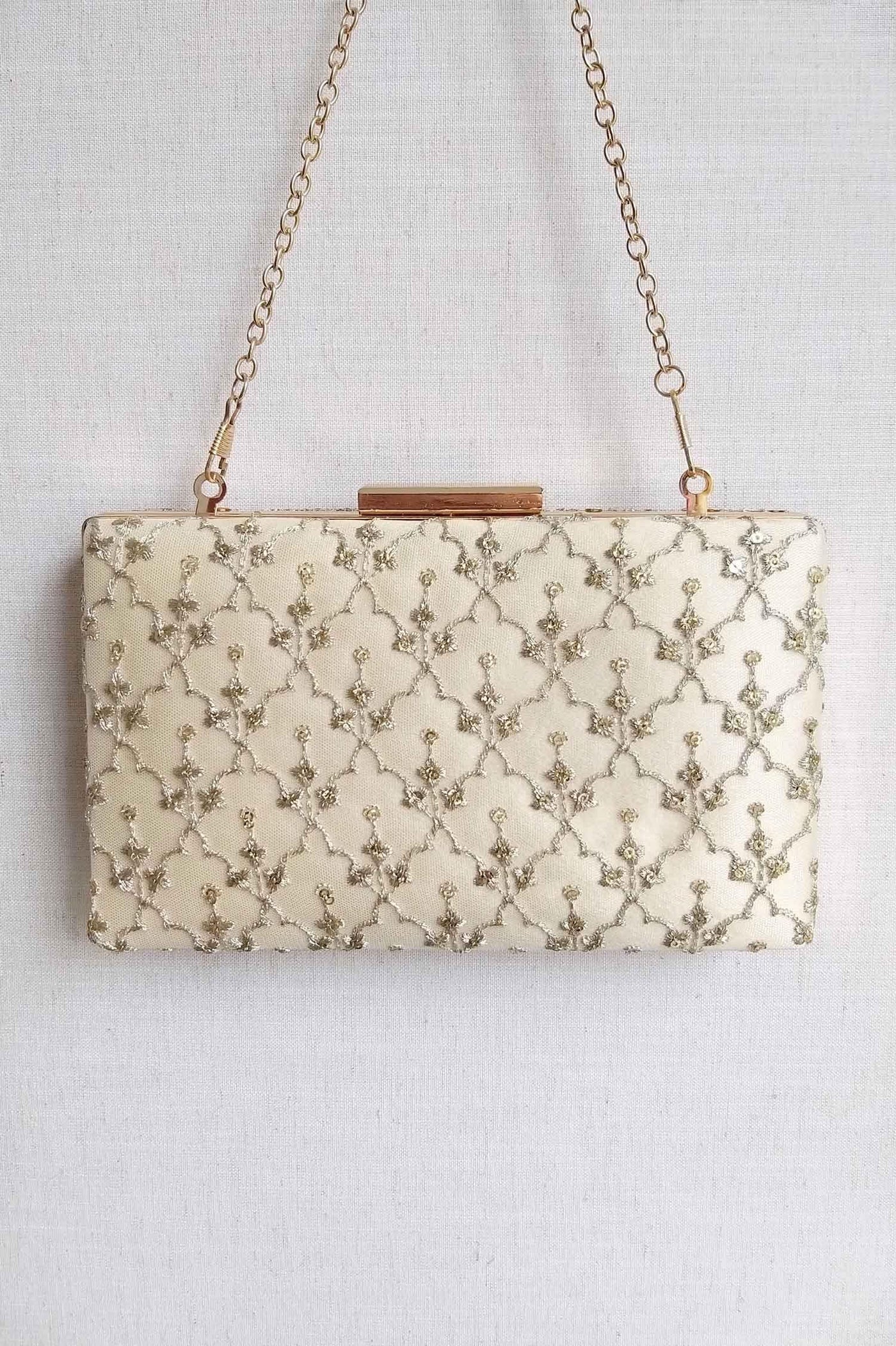 Cream box clutch 2025 bag