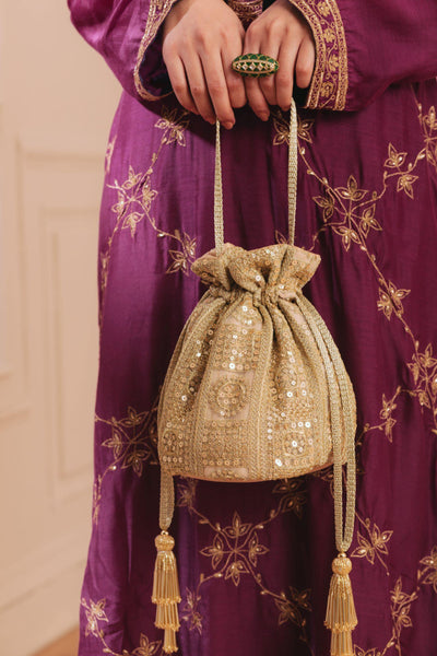 AMYRA Bella Gold Potli bag