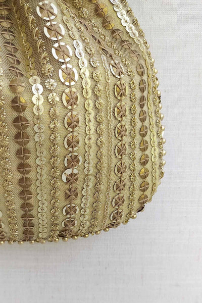 AMYRA Antique Gold Sequin Potli bag