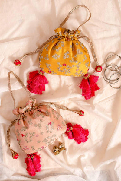 AMYRA Azalea Blush And Hot Pink Potli bag