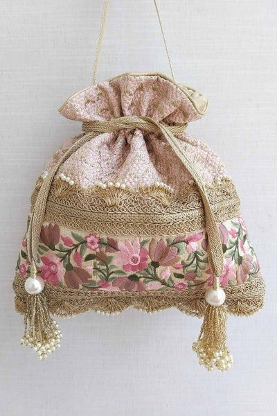 AMYRA Serenade threadwork potli - baby pink