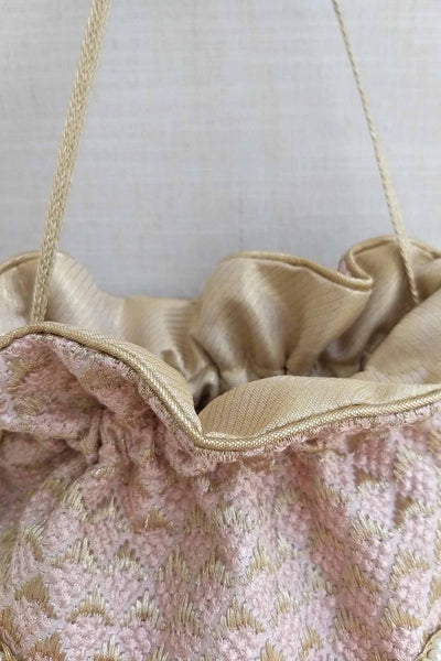 AMYRA Serenade threadwork potli - baby pink