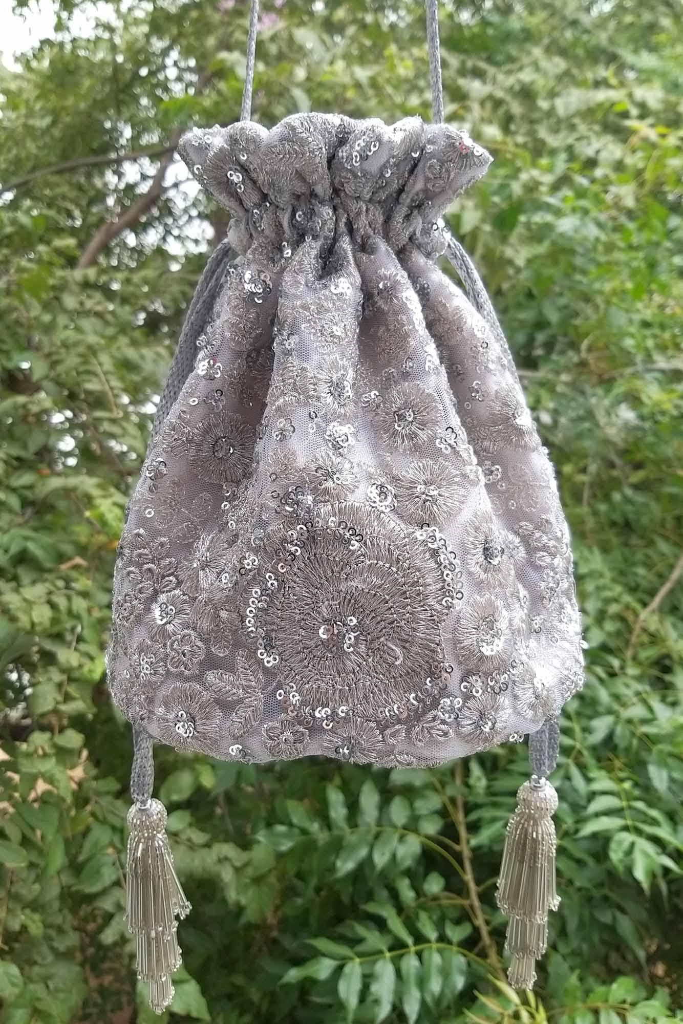 Bella Silver Potli Bag