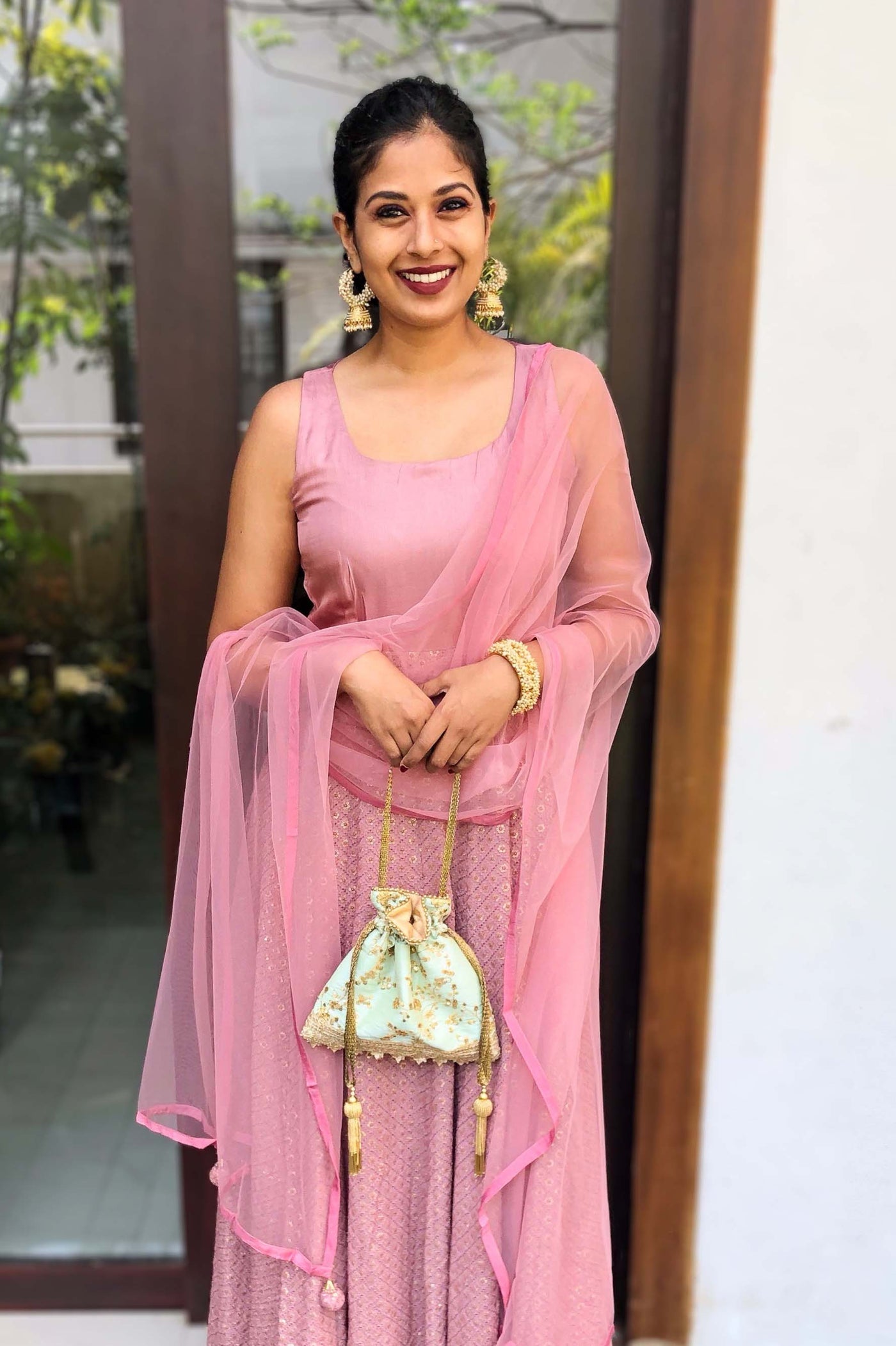 AMYRA Alia Silk Embroidered Potli bag