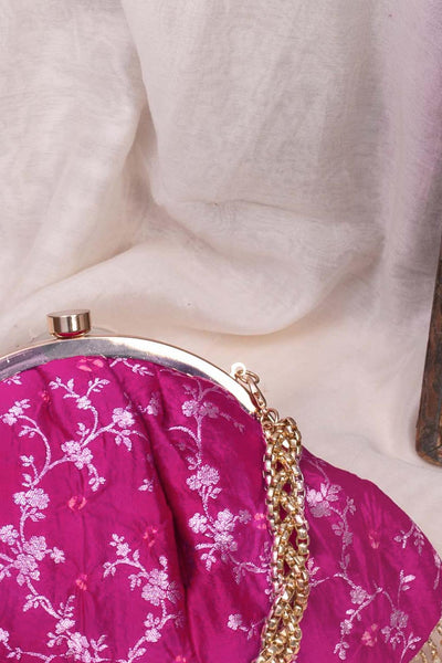 Bandhani vintage purse - pink